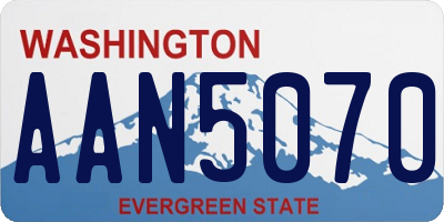 WA license plate AAN5070