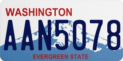WA license plate AAN5078
