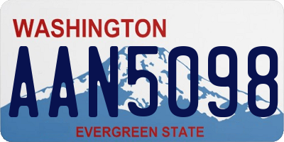 WA license plate AAN5098