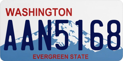WA license plate AAN5168