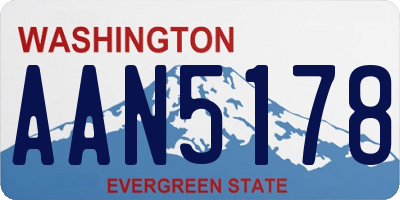 WA license plate AAN5178