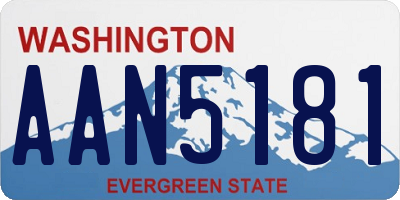 WA license plate AAN5181