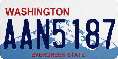 WA license plate AAN5187