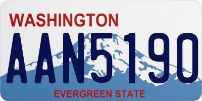 WA license plate AAN5190
