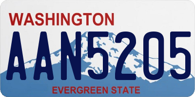 WA license plate AAN5205