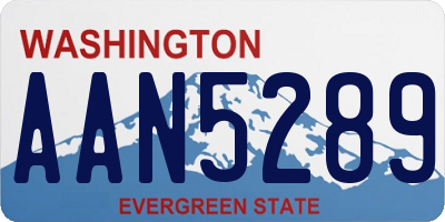 WA license plate AAN5289