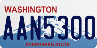 WA license plate AAN5300