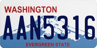 WA license plate AAN5316