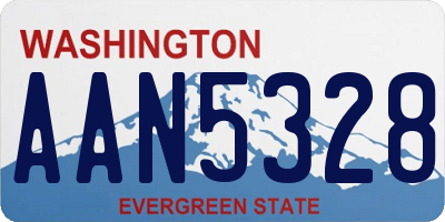 WA license plate AAN5328