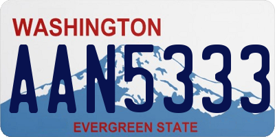 WA license plate AAN5333