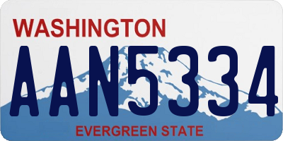 WA license plate AAN5334