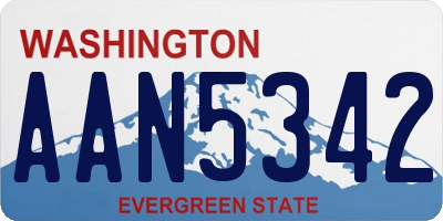 WA license plate AAN5342