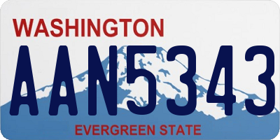 WA license plate AAN5343