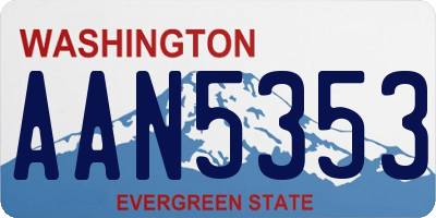 WA license plate AAN5353