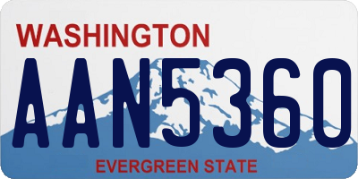 WA license plate AAN5360