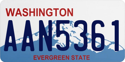WA license plate AAN5361