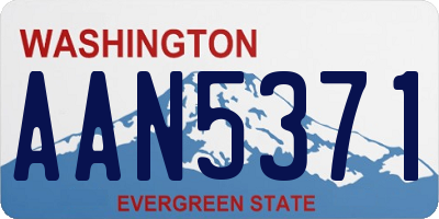 WA license plate AAN5371