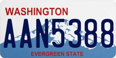 WA license plate AAN5388
