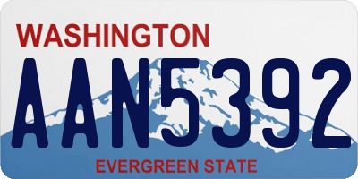 WA license plate AAN5392