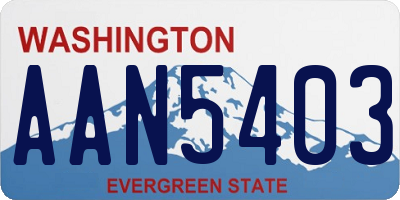 WA license plate AAN5403