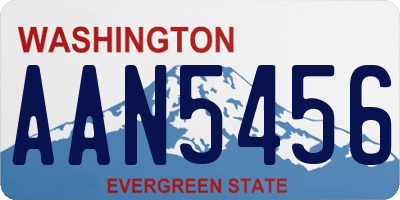 WA license plate AAN5456