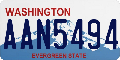 WA license plate AAN5494