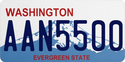 WA license plate AAN5500