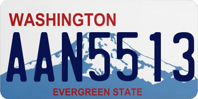 WA license plate AAN5513