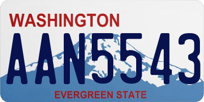 WA license plate AAN5543