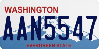 WA license plate AAN5547