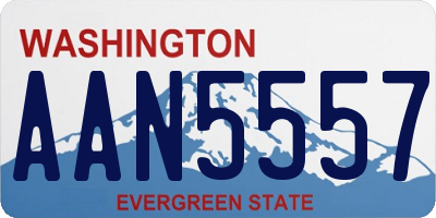WA license plate AAN5557