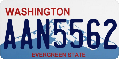 WA license plate AAN5562