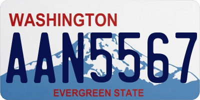 WA license plate AAN5567