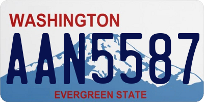 WA license plate AAN5587
