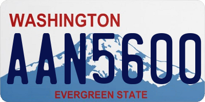 WA license plate AAN5600