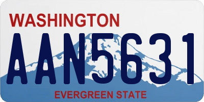 WA license plate AAN5631