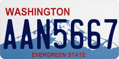 WA license plate AAN5667