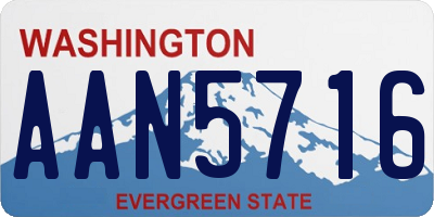WA license plate AAN5716