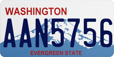 WA license plate AAN5756