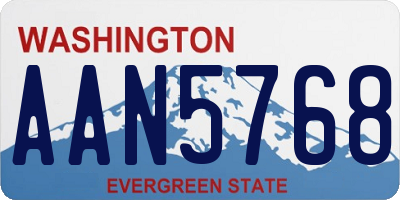 WA license plate AAN5768