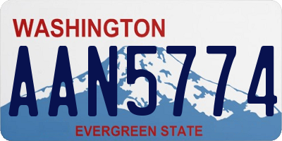 WA license plate AAN5774