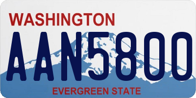 WA license plate AAN5800
