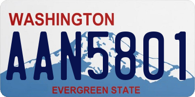 WA license plate AAN5801