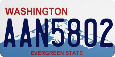 WA license plate AAN5802
