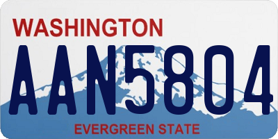 WA license plate AAN5804