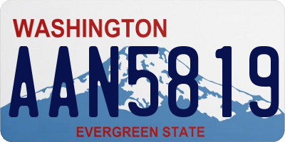 WA license plate AAN5819