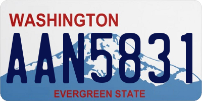 WA license plate AAN5831