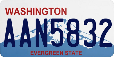 WA license plate AAN5832