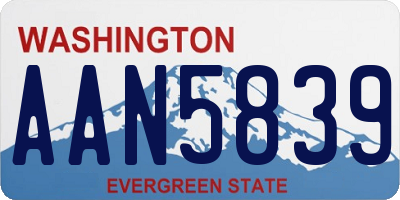 WA license plate AAN5839