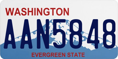 WA license plate AAN5848